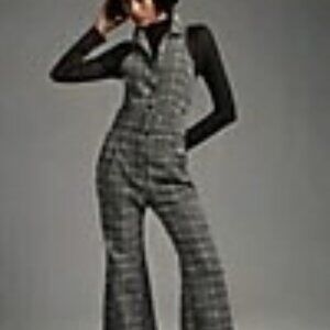 MAEVE by Anthropologie Black plaid jumpsuit